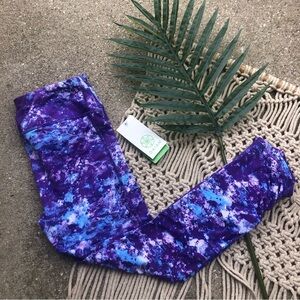 New Gaiam Purple Printed Yoga Athletic Capris Size XS